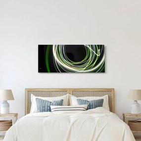 Obraz zelených čiar (120x50 cm)