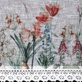 EUROFIRANY KRÁTKA ZÁCLONA NA PÁSKE NEMEZJA 150X30 CM KVETY