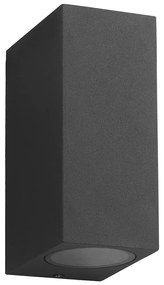 Exteriérové nástenné svietidlo Boka, 1x čierne hliníkové tienidlo, (15 cm)