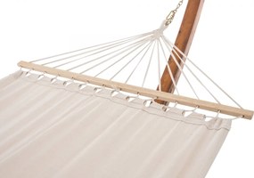 Hojdacia sieť Miramar 400 x 120 x 107 cm - drevený rám - Krémová