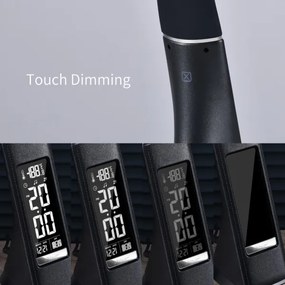 Immax 08947L -LED Stmievateľná stolná lampa s displejom LEATHER LED/7W/230V čierna