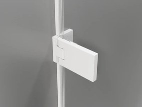 Mexen Lunar-F Duo, skladací sprchový kút 100 x 100 cm, 8mm číre sklo, biely profil, 836-100L-100P-20-00