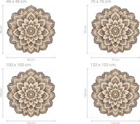 Šedobéžová květinová mandala arch 46 x 46 cm