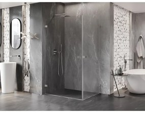 Mexen Lunar-B Duo výklopný sprchový kút 75 x 70 cm, číre sklo, brúsená oceľ, 832-075L-070P-97-00