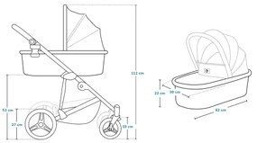 Lionelo - Kombinovaný kočík 2v1 MARI TOUR Šedý kameň
