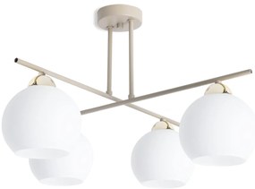 Stropné svietidlo Eliza, 4x biele sklenené tienidlo, be/g