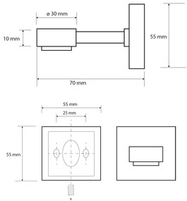 Sapho, X-SQUARE mydeľnička magnetická chróm, XQ801