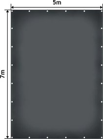 JAGO Plachta 650 g/m², hliníkové oká, antracit, 5 x 7 m