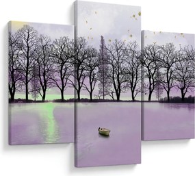 Obraz - Pramice na jazere (90x60 cm)
