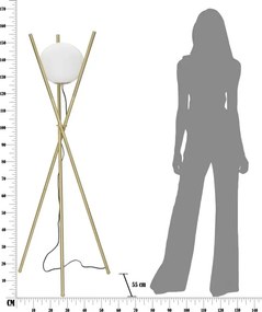 Stojacia lampa Glamy 155 cm biela/zlatá