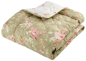 Zelený prešívaný pléd 200x200 cm Penelope Floral – Catherine Lansfield