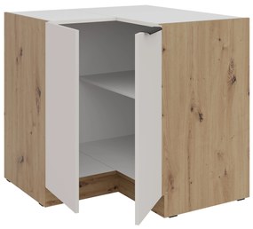 Rohová dolná kuchynská skrinka Sayla 90x90 DN 2F BB (kašmír + dub artisan). Akcia -20%. Vlastná spoľahlivá doprava až k Vám domov. 1121420