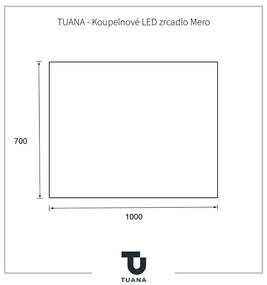 TUANA - Kúpeľňové LED zrkadlo Mero - 100x70 cm