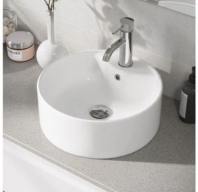 BATH DELUXE 06-038-09-11-00 - Umývadlo na dosku VIKEDAL Ø 38 cm keramika/biela