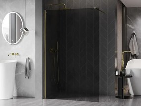 Mexen, Mexen Kioto-X sprchová stena 50 x 200 cm, grafit 10 mm, zlatá - 800-050-101-50-40-X