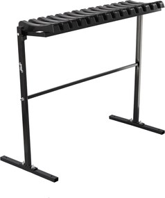 Garden Line SKLADACIA LAVICA, DĹŽKA 86 CM, S OPOROU PRE NOHY – ČIERNA *8305