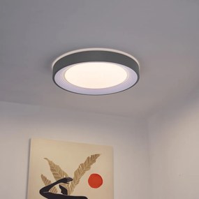 Moderné stropné svietidlo sivé s bielou farbou 48 cm vrátane LED stmievateľné RGB - Kanton