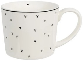 Biely hrnček so srdiečkami Lovely Day - 12*8*7 cm / 275 ml