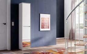 Zrkadlová viacúčelová skriňa s policami Mirror, 37 cm, biela