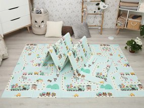 BabiM Skladacia podložka na hranie City and Bear 150x200 cm