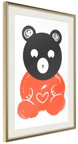 Artgeist Plagát - Thoughtful Bear [Poster] Veľkosť: 40x60, Verzia: Zlatý rám s passe-partout