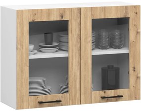 Horná kuchynská skrinka OLIWIA W80 H580 biela / dub artisan