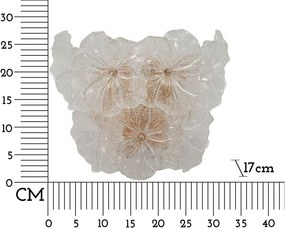 Sklenené nástenné svietidlo v zlatej farbe Ibiscus – Mauro Ferretti