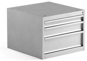 Zásuvkový modul pre dielenský stôl MOTION, 3 zásuvky, šedá