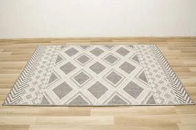 Šnúrkový koberec Panorama 8321 Romby - sivý