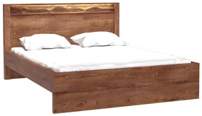 Manželská posteľ 160 cm Indie 19 (s LED osvetlením) (s roštom) (jaseň svetlý). Akcia -20%. Vlastná spoľahlivá doprava až k Vám domov. 1057805