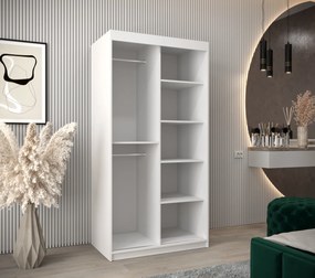Šatníková skriňa 100 cm Mokka (biela). Akcia -21%. Vlastná spoľahlivá doprava až k Vám domov. 1126020