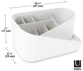Biely plastový kúpeľňový organizér na kozmetiku Glam – Umbra
