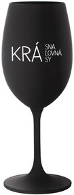 KRÁSNA KRÁĽOVNÁ KRÁSY - čierny pohár na víno 350 ml
