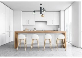 Luster na tyči FLEX 3xE27/60W/230V čierna/dymová čierna/dymová béžová/číra