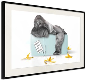 Artgeist Plagát - Hungry Gorilla [Poster] Veľkosť: 30x20, Verzia: Čierny rám s passe-partout