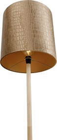 Drevená stojaca lampa so zamatovým tienidlom s krokodílím vzorom 40 cm - Mels