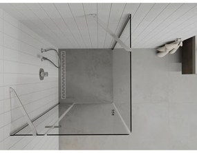 Mexen Roma, sprchovací kút 70 (dvere) x 70 (stena) cm, 6mm číre sklo, chrómový profil, 854-070-070-01-00