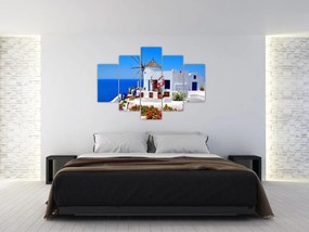 Obraz - Domček v Grécku (150x105 cm)