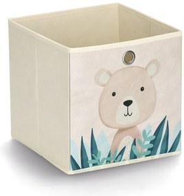 Úložné boxy na hračky - kocky - MEDVEĎ, 28x28x28