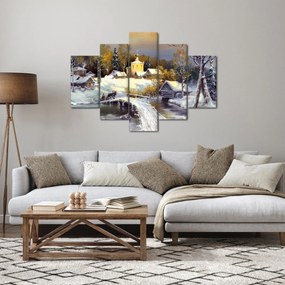 Obraz - Zimné mestečko (150x105 cm)