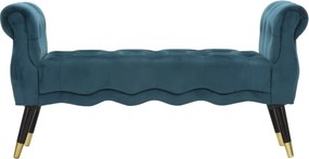 Lavica Paris 120 cm zamat tyrkysová/zlatá