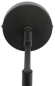 Nástenná lampa čierna s čiernym tienidlom a nastaviteľným ramenom - Ladas Deluxe