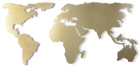 World Map Silhouette - Gold