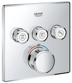 GROHE Grohtherm SmartControl - Termostat pre podomietkovú inštaláciu s 3 ventilmi, chróm 29126000