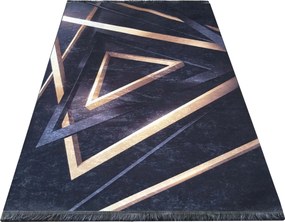 DY Čierno-zlatý koberec s geometrickým vzorom Black 03 Rozmer: 180x280 cm
