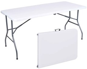 PreHouse Cateringový rozkladací stôl v bielej farbe 240 x 75 x 75 cm