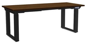 Výškovo nastaviteľný stôl OfficeTech Strong 180 x 80 cm, čierna podnož, orech