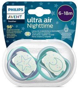 Dojčenský cumlík Ultra air Night Avent 6-18 mesiacov - 2 ks chlapec