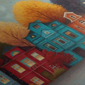 Obraz - Maľované jesenné mesto (120x50 cm)