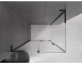 Mexen Velar L, sprchový kút s posuvnými dverami 120 x 70 cm, 8mm číre sklo, čierna matná, 871-120-070-03-70